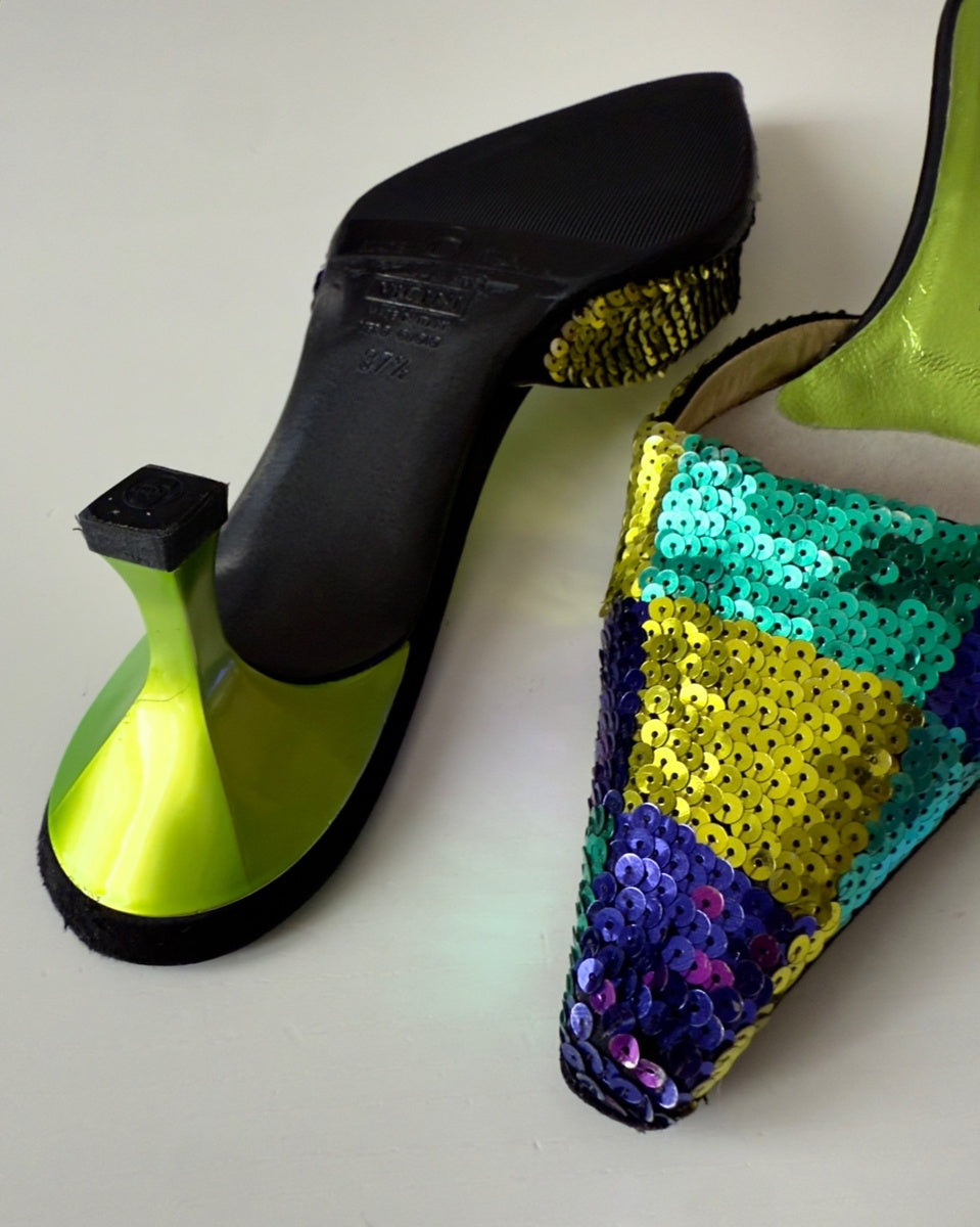 JANICE - Giuseppe Zanotti Mules in Paillettes Multicolor 2000