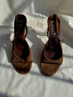 Gretchen - Dior mules in suede cioccolato