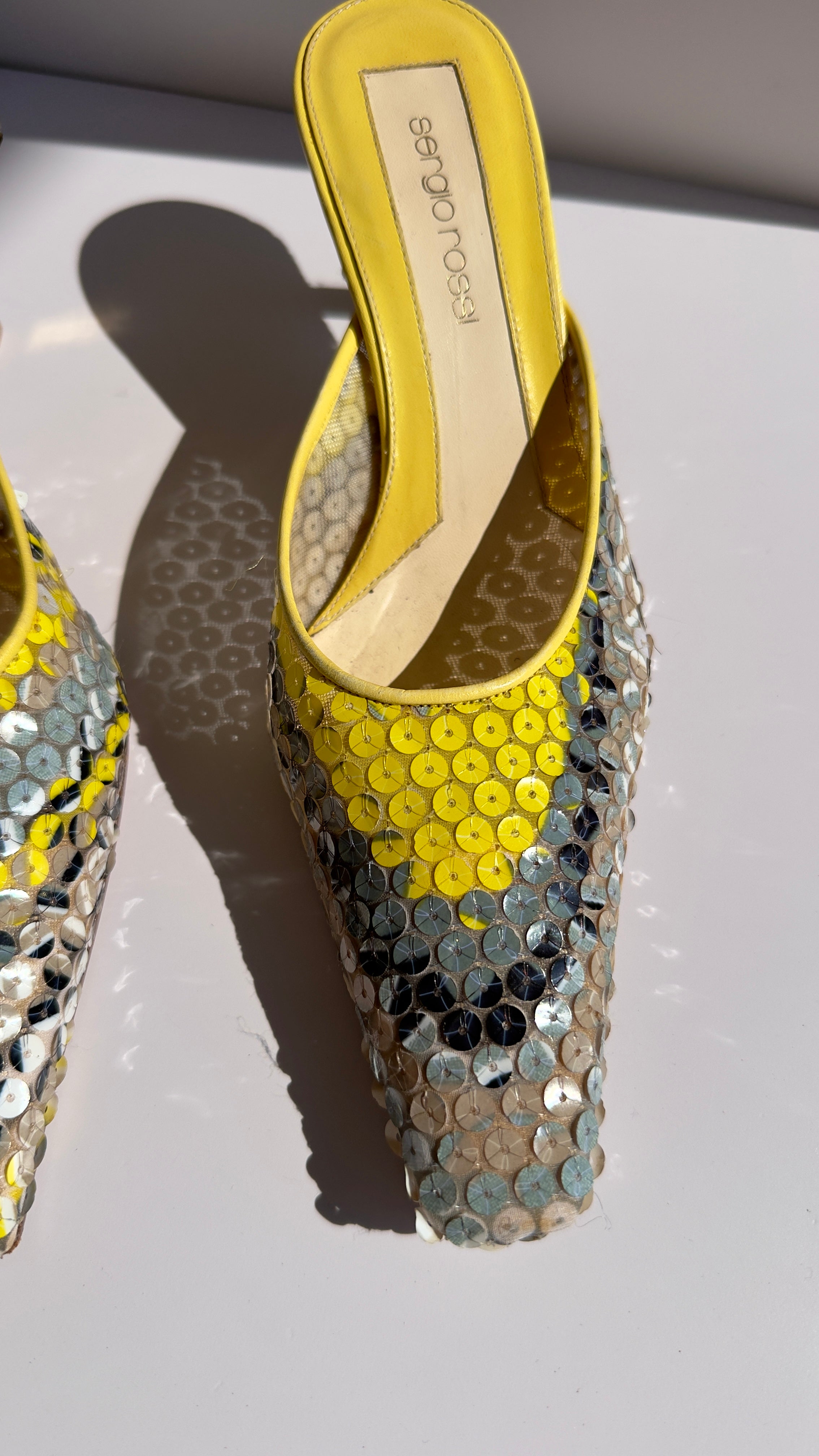 Sergio Rossi Mules Vintage in Paillettes Multicolor
