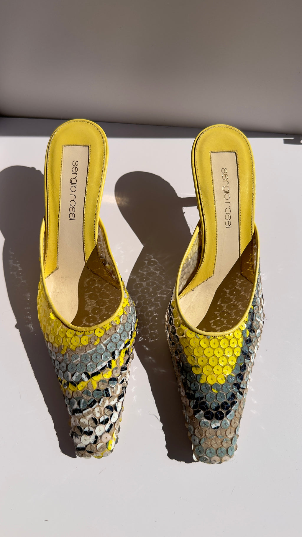 Sergio Rossi Mules Vintage in Paillettes Multicolor