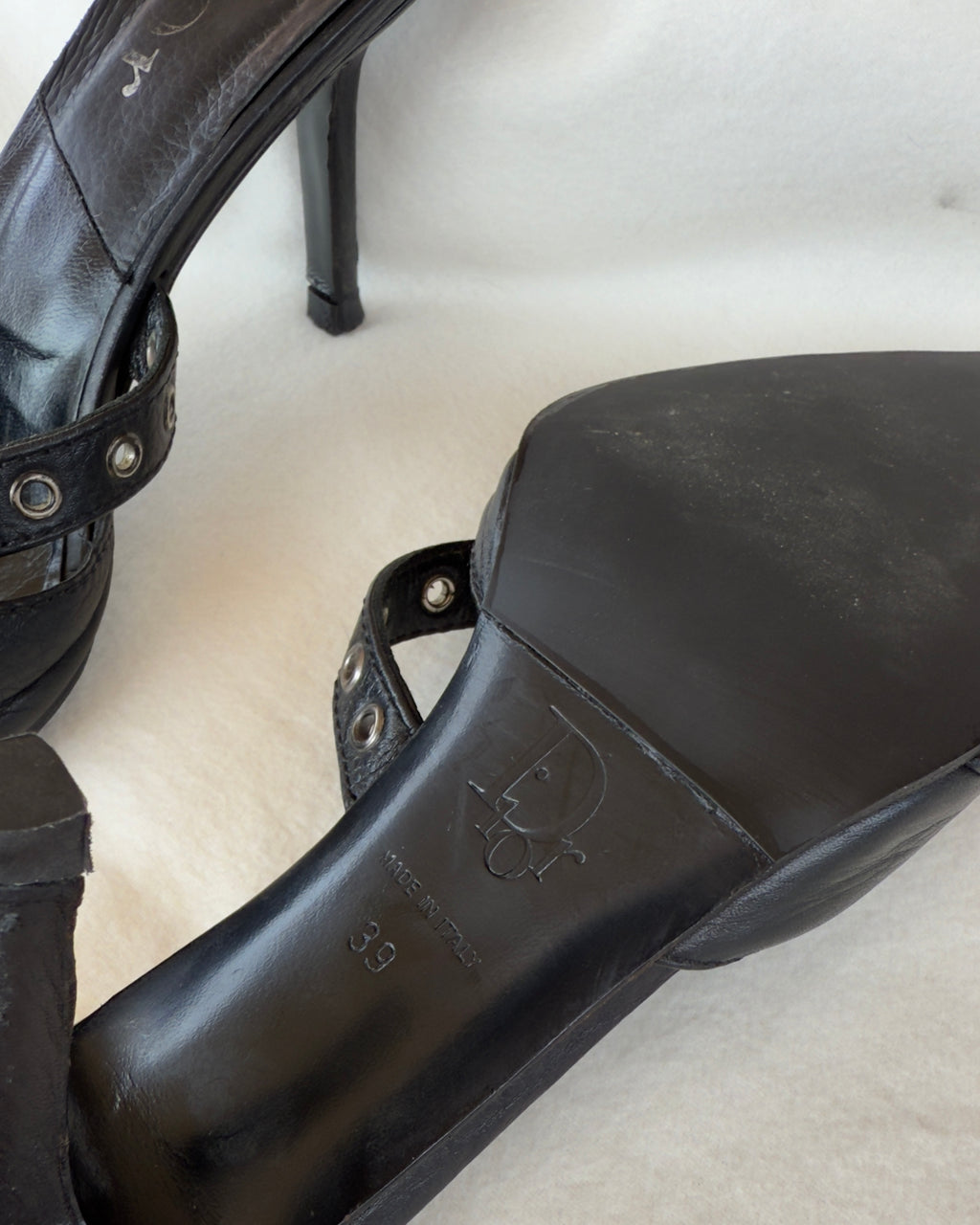 MR BIG - Vintage Dior Mules con fibbie e dettagli metallici