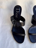 RACHEL - Christian Dior Mules Black Logo Circle 2000s
