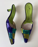 JANICE - Giuseppe Zanotti Mules in Paillettes Multicolor 2000