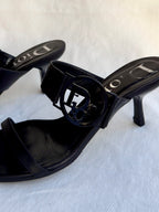 RACHEL - Christian Dior Mules Black Logo Circle 2000s