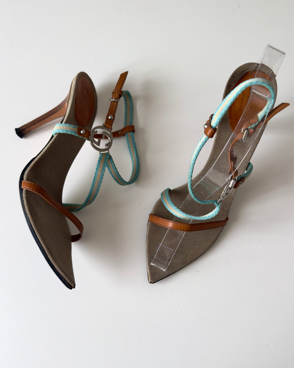 Sandali Gucci Acquamarina by Tom Ford con logo GG