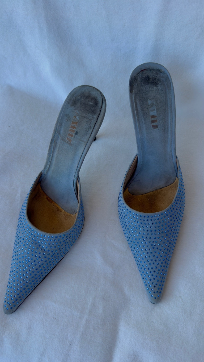 SMITH - Le Silla Crystal Mules Powder Blue