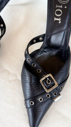 MR BIG - Vintage Dior Mules con fibbie e dettagli metallici