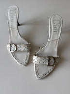 vintage Dior d’trick leather mules bianche