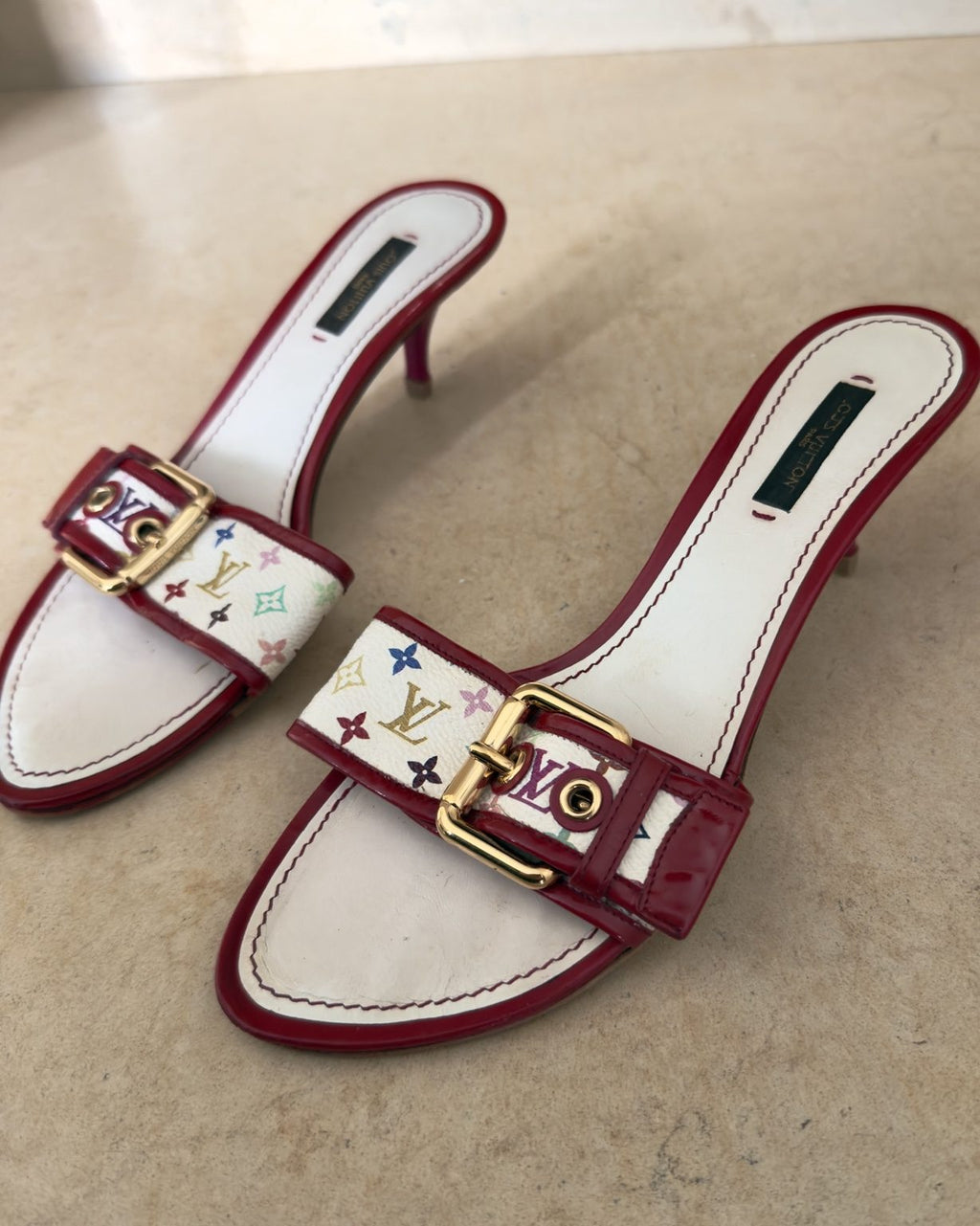 Sabot Louis Vuitton cherry red multicolor X murakami
