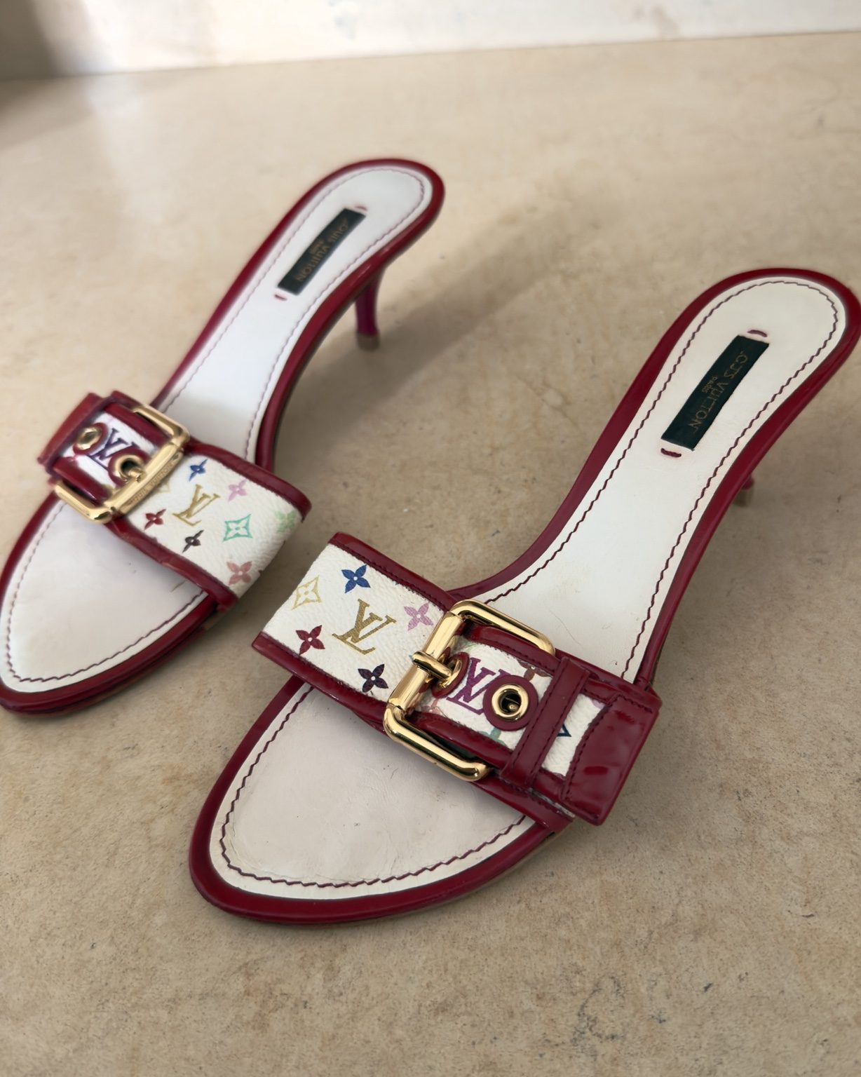 Sabot Louis Vuitton cherry red multicolor X murakami