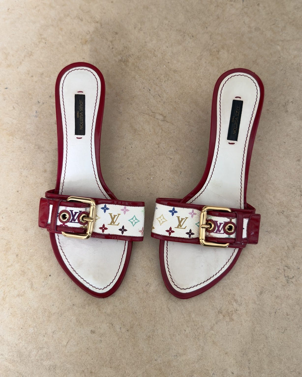 Sabot Louis Vuitton cherry red multicolor X murakami